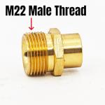 Brass M14 Female to M22 Male Pressure Washer Connector