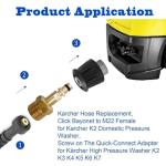 Yuiturt M22 Quick Release Pressure Washer Hose Adapter