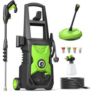 Powerful Pressure Washer with 4 Nozzles and Hose