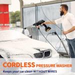 21V Cordless Pressure Washer, 870 PSI Portable Power
