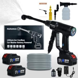 Huhomco Cordless 100Bar Power Washer with Batteries