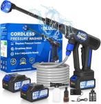 Cordless 6-in-1 Portable Pressure Washer with Batteries