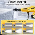 Cordless Pressure Washer 45 Bar with 6 Nozzles