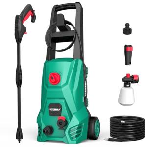 HYCHIKA 1600PSI Power Washer with Foam Cannon