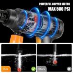 Portable Cordless High-Pressure Washer Kit with Batteries