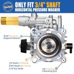 TOOLCY 3/4" Shaft Horizontal Pressure Washer Pump