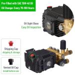 Triplex High Pressure Power Washer Pump 3.1 GPM 3000 psi 6.5 HP 3/4" Shaft fits Cat General AR