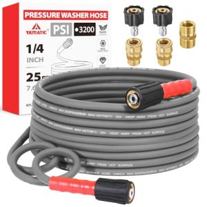 YAMATIC 25FT Flexible Kink Resistant Washer Hose