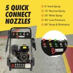 Bimson 2900PSI Petrol Pressure Washer with 5 Nozzles