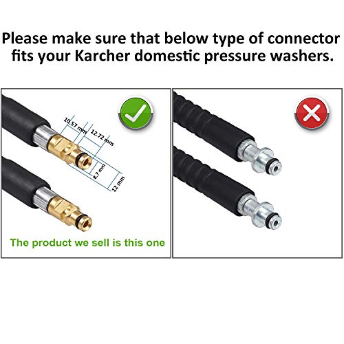 STYDDI 10M High Pressure Washer Replacement Hose for Karcher K Series Domestic Pressure Washers K2, K3, K4, K5, K7, Click Type Plug Quick Connector