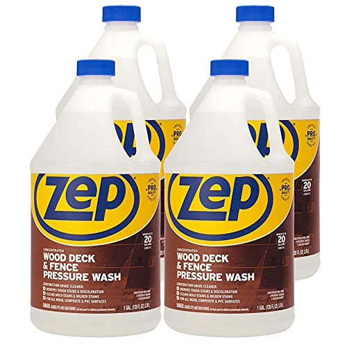 Zep Wood Deck and Fence Pressure Wash Cleaner Concentrate - 1 Gallon (Case of 4) ZUDFW128 - Construction Grade