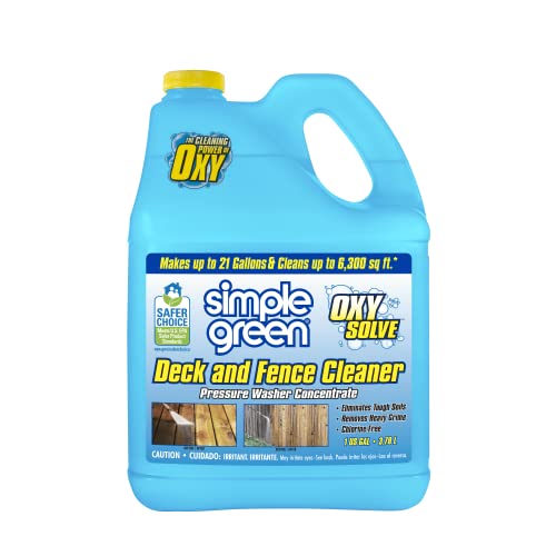 Simple Green Oxy Solve Deck and Fence Pressure Washer Cleaner, Colorless to Pale Straw, Unscented, 128 Fl Oz (Packaging May Vary)