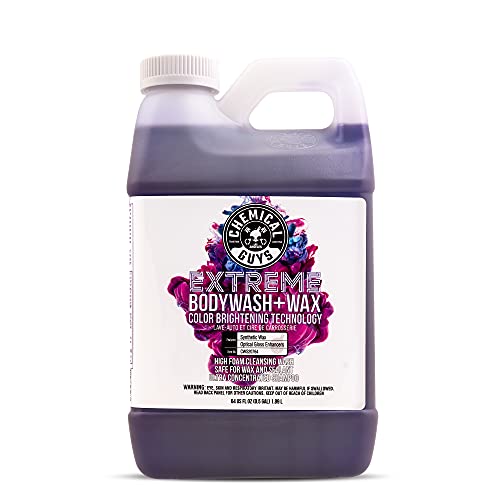 Chemical Guys CWS20764 Extreme Bodywash & Wax Foaming Car Wash Soap (For Foam Cannons, Foam Guns or Bucket Washes) For Cars, Trucks, Motorcycles, RVs & More, 64 fl oz (Half Gallon) Grape Scent