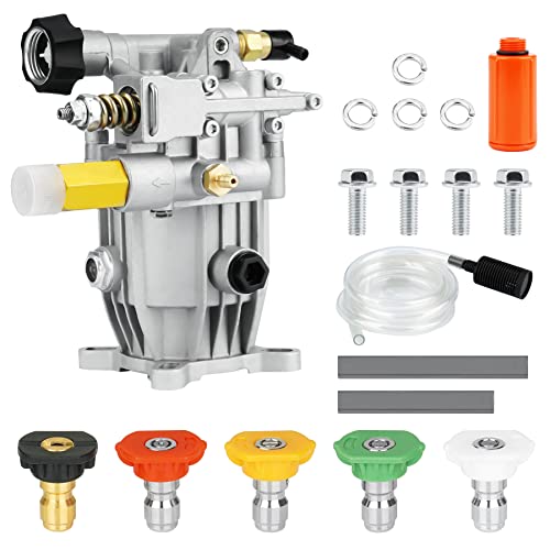 Youxmoto 3/4" Shaft Horizontal Pressure Washer Pump, Max 3000 PSI @ 2.5GPM, Fit for Karcher K2400HH/ Honda GC190/ Homelite 309515003 308418007 308653057/ PowerStroke ps80903a/ Simpson MSH3125
