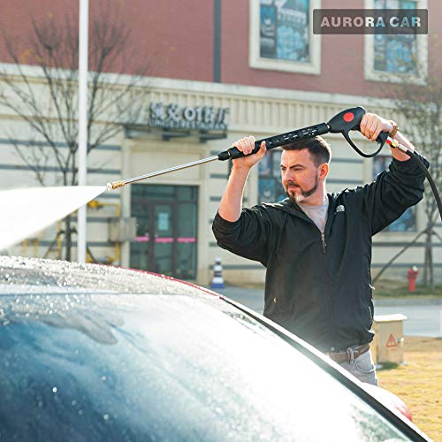 AURORA CAR Pressure Washer Gun with Extension Wand for Hot and Cold Water, 40 Inch, 4000 PSI Power Washer Gun with M22 Fitting, 5 Nozzle Tips