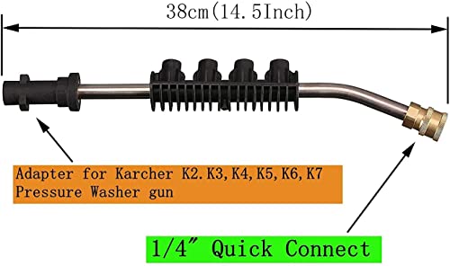 Dirt Blaster Power Lance for Karcher K2 K3 K4 K5 K6 K7, Jet Wash Extension Wand with 5 Replacement Nozzles, Pressure Washer Gun Accessory Spray Lance, Gutter Rod Cleaner Attachment for Car Cleaning