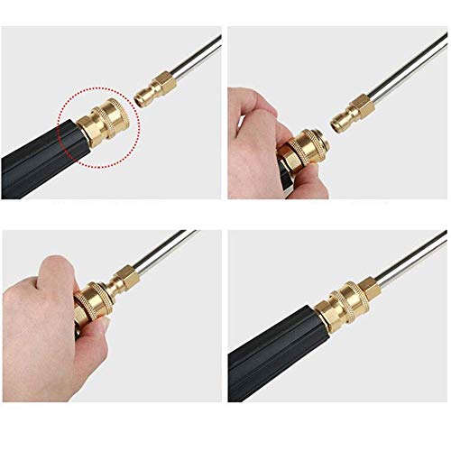 Pressure Washer Gun Extension Wand Stainless Steel High Pressure Washer Gutter Rod 1/4" Quick Connect Lance Washer Elbow Rod Water Pumps Kit (30° Curved Rod)