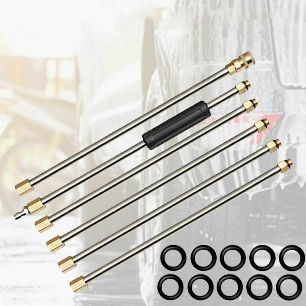 Pressure Washer Extension Wand Power Lance Gun Attachment 90" 4000 PSI 6 Pcs Replacement Wand Set