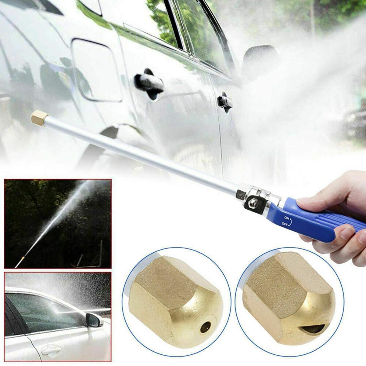 High Pressure Power Washer Water Spray Gun Nozzle Wand Attachment Garden Hose for Gutter Patio Car Pet Window