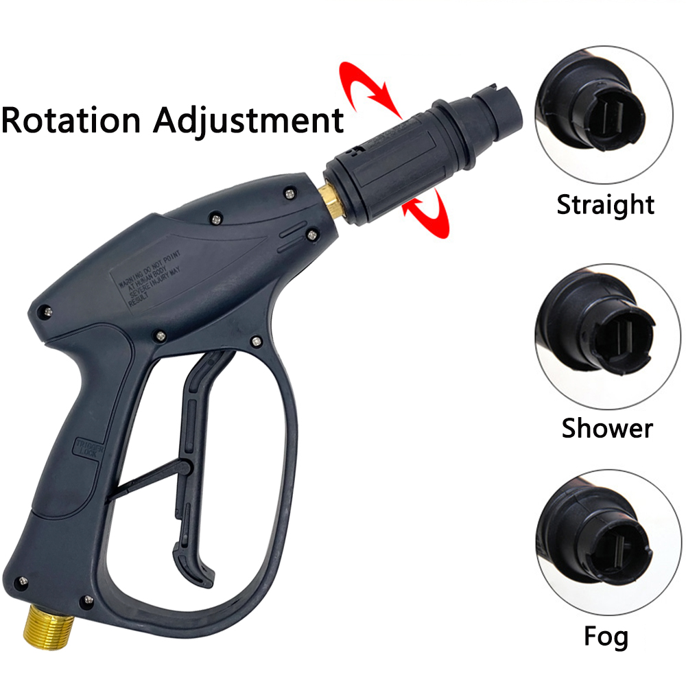 3000PSI High Pressure Power Washer Water Spray Gun For Car Yard Foam Short Wand