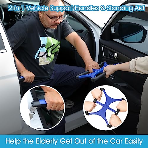 Sotvacmit 3-in-1 Mobility Independence Kit: Portable Standing Aid, Car Grab Handle & Auto Cane, Suitable for The Elderly and People with Reduced