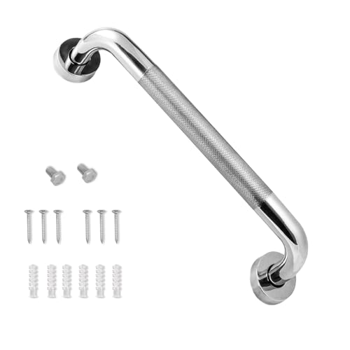 12 Inch Shower Handles for Elderly with Anti Slip Grip, Safety Elderly Assistance Products Grab Bars for Showers Stainless Steel Grab Bars for Bathtubs Bathroom (1 Pack)