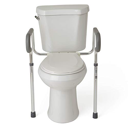 Medline Guardian Toilet Safety Rail - Adjustable Height, Robust & Reliable, Ideal for Medical Patients, Hospitals, Nursing Homes