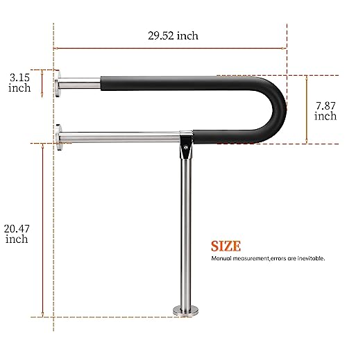 Botabay Handicap Grab Bars Rails 29.5 Inch Toilet Handrails Bathroom Safety Bar Stainless Steel Hand Support Rail for Seniors Elderly Disabled Mounted Bath Grips