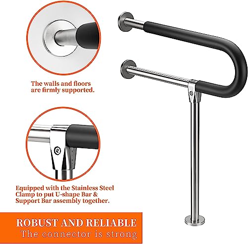 Botabay Handicap Grab Bars Rails 29.5 Inch Toilet Handrails Bathroom Safety Bar Stainless Steel Hand Support Rail for Seniors Elderly Disabled Mounted Bath Grips