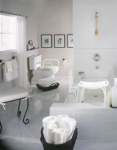 Moen Glacier White Home Care Bathroom Safety Toilet Grab Bar, Toilet Rails for Seniors, DN7015