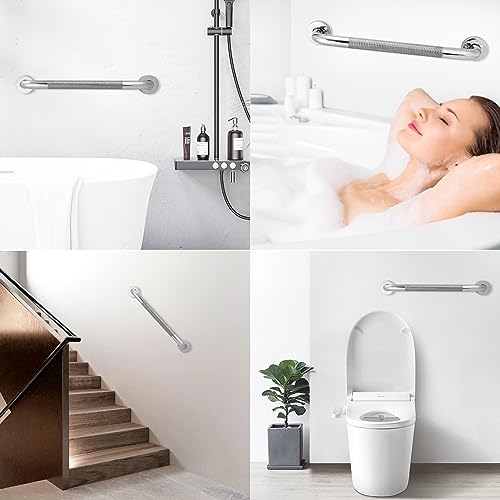 12 Inch Shower Handles for Elderly with Anti Slip Grip, Safety Elderly Assistance Products Grab Bars for Showers Stainless Steel Grab Bars for Bathtubs Bathroom (1 Pack)