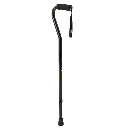 Medline Aluminum Offset Walking Cane for Seniors & Adults is Portable and Lightweight for Balance, Knee Injuries, Mobility & Leg Surgery Recovery