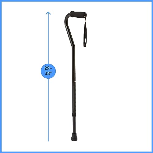 Medline Aluminum Offset Walking Cane for Seniors & Adults is Portable and Lightweight for Balance, Knee Injuries, Mobility & Leg Surgery Recovery