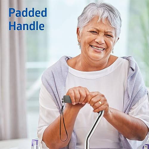 Medline Aluminum-Chrome Offset Walking Cane, Adjusts 29–38” & Supports Up to 300 Lbs. — Mobility Aid Provides Balance for Seniors & Adults