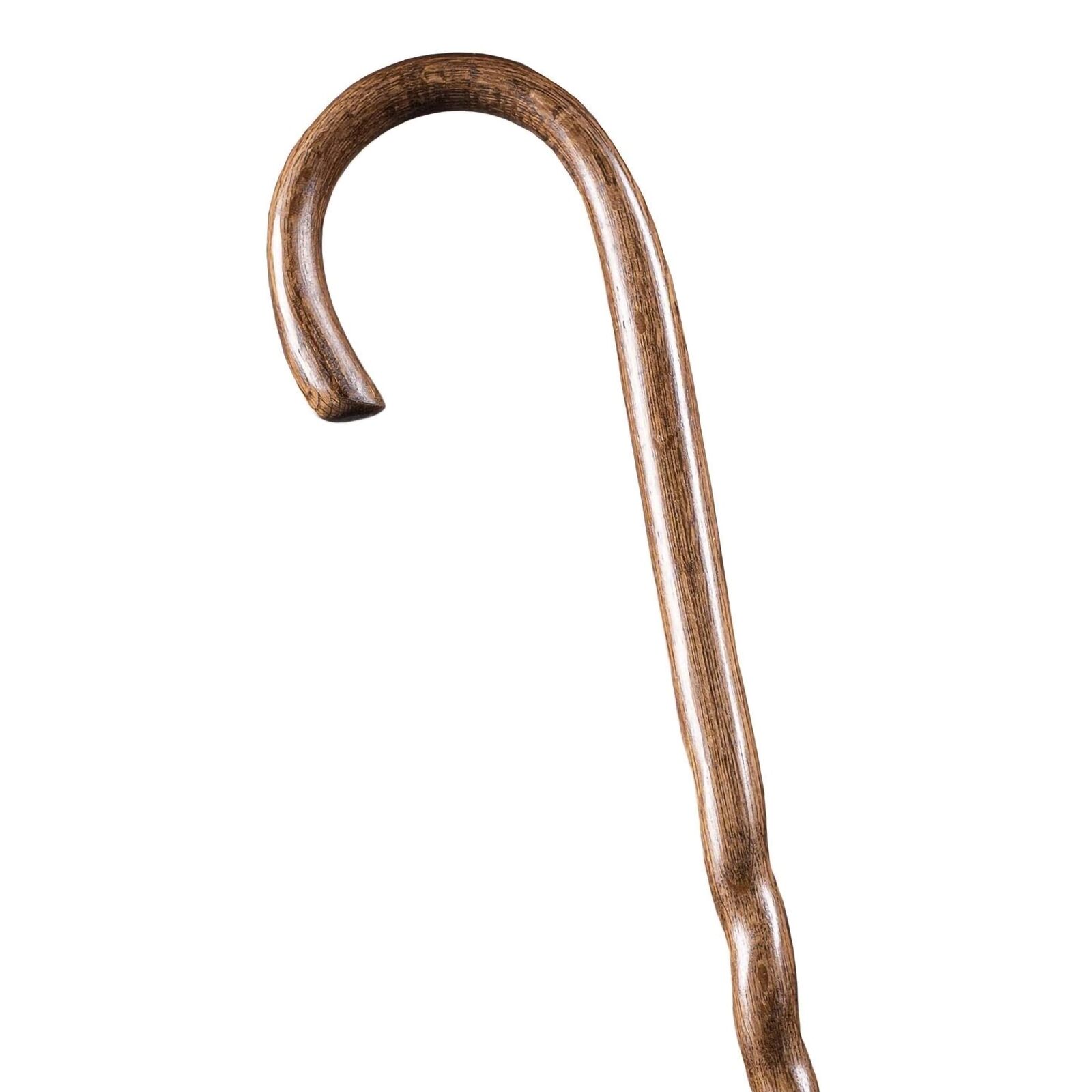 Brazos Twisted Brown Oak Wood Round Handle Cane 37 Inch Height