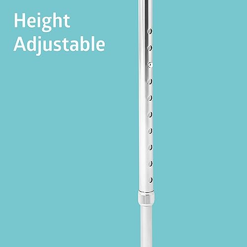 Medline Aluminum-Chrome Offset Walking Cane, Adjusts 29–38” & Supports Up to 300 Lbs. — Mobility Aid Provides Balance for Seniors & Adults