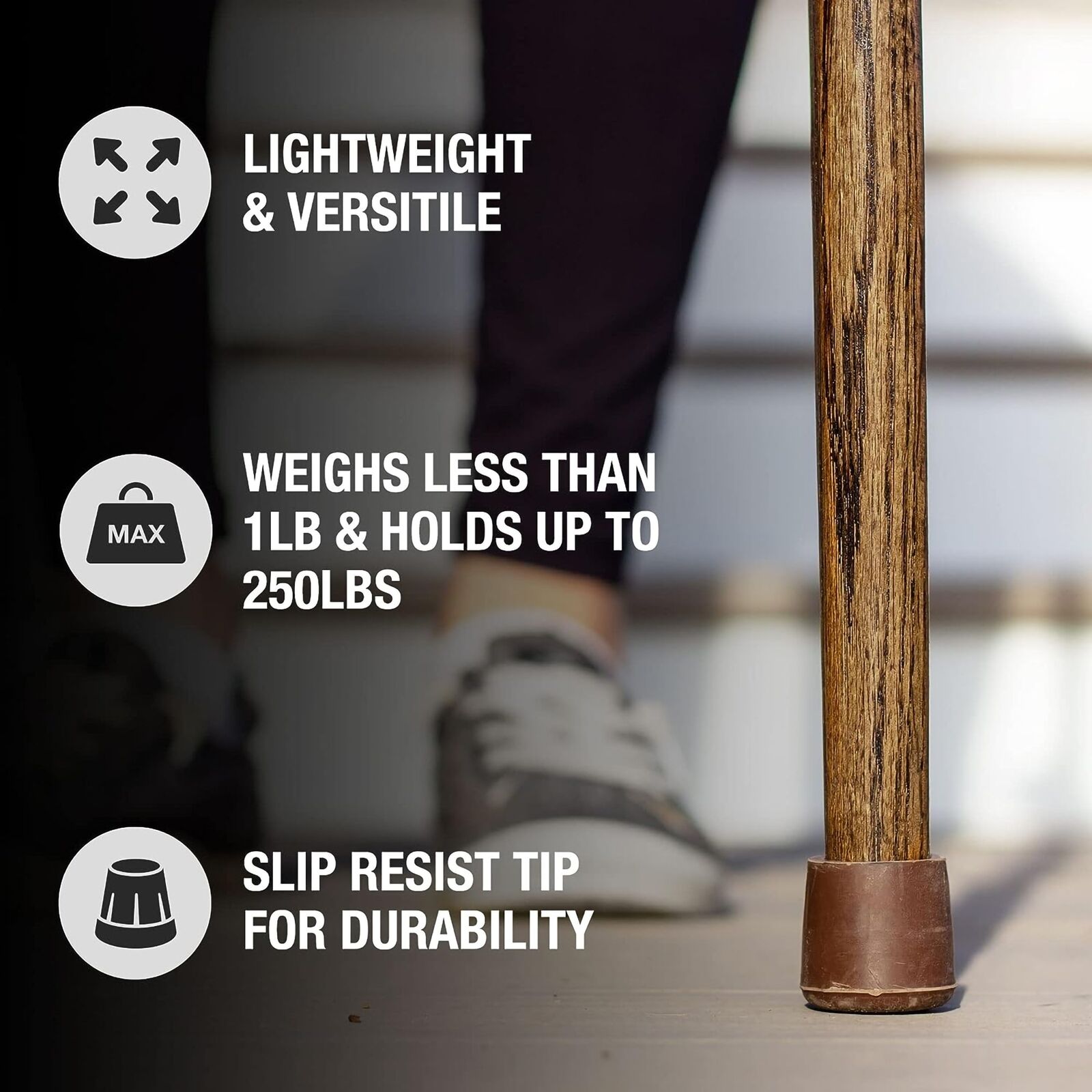 Brazos Twisted Brown Oak Wood Round Handle Cane 37 Inch Height