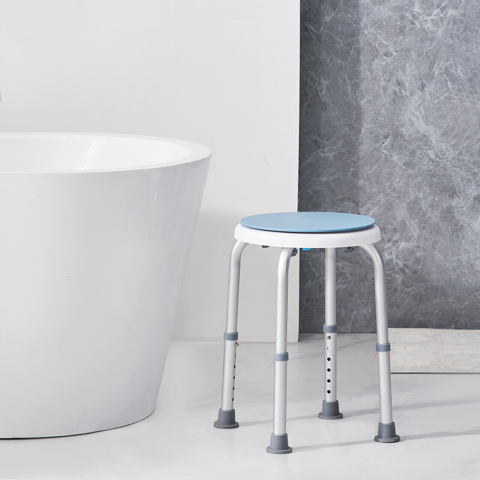 VEVOR Shower Chair Rotating Bath Seat Stool Elderly Aids Adjustable Height 300lb