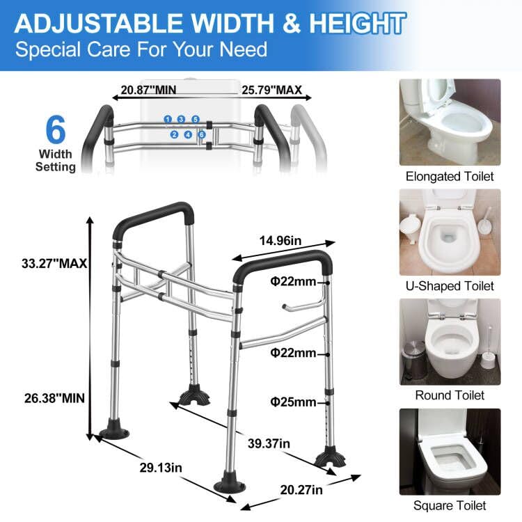Senior Citizens' Stainless Steel Toilet Safety Rail