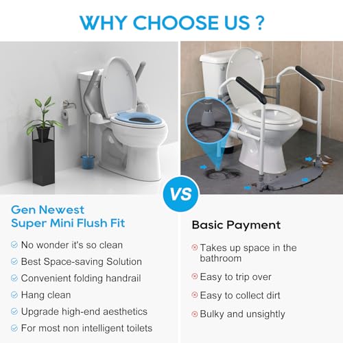 Senior Toilet Safety Rails, Foldable Handles, Heavy Duty