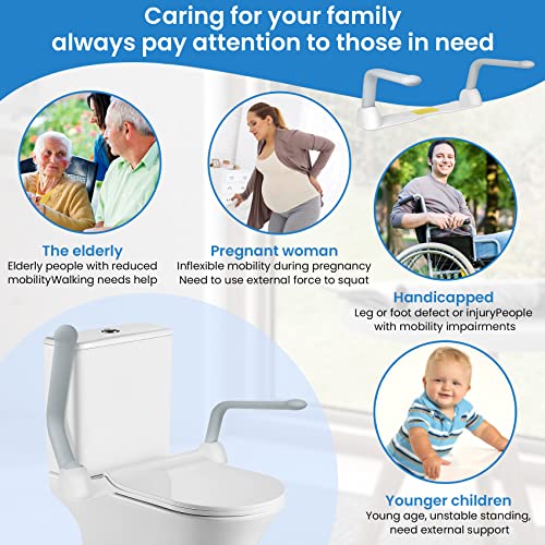 Senior Toilet Safety Rails, Foldable Handles, Heavy Duty