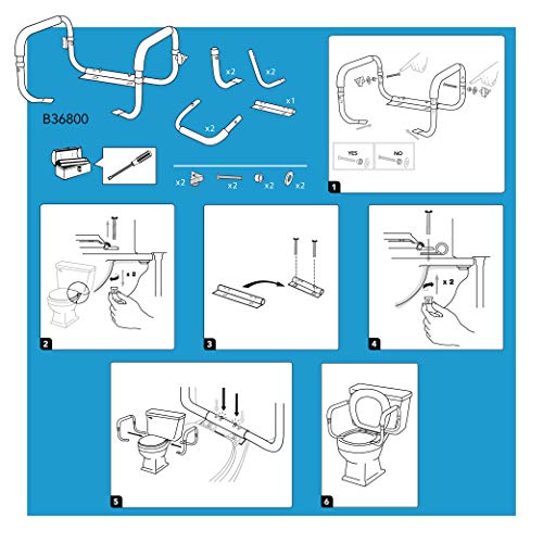 Adjustable Width Toilet Safety Rails for Seniors