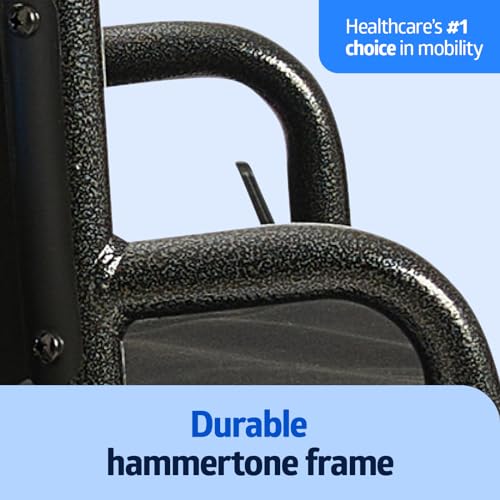 Medline Steel Wheelchair with Desk-Length Arms, Elevated Leg Rests