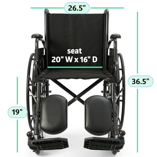 Medline Steel Wheelchair with Desk-Length Arms, Elevated Leg Rests
