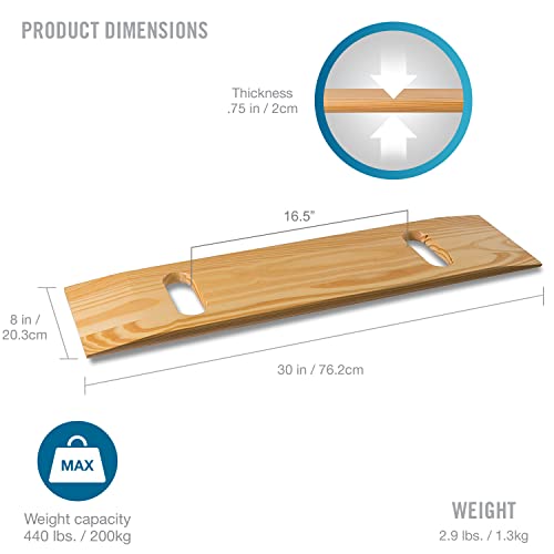 Heavy-Duty Wood Transfer Board for Senior & Handicap Care