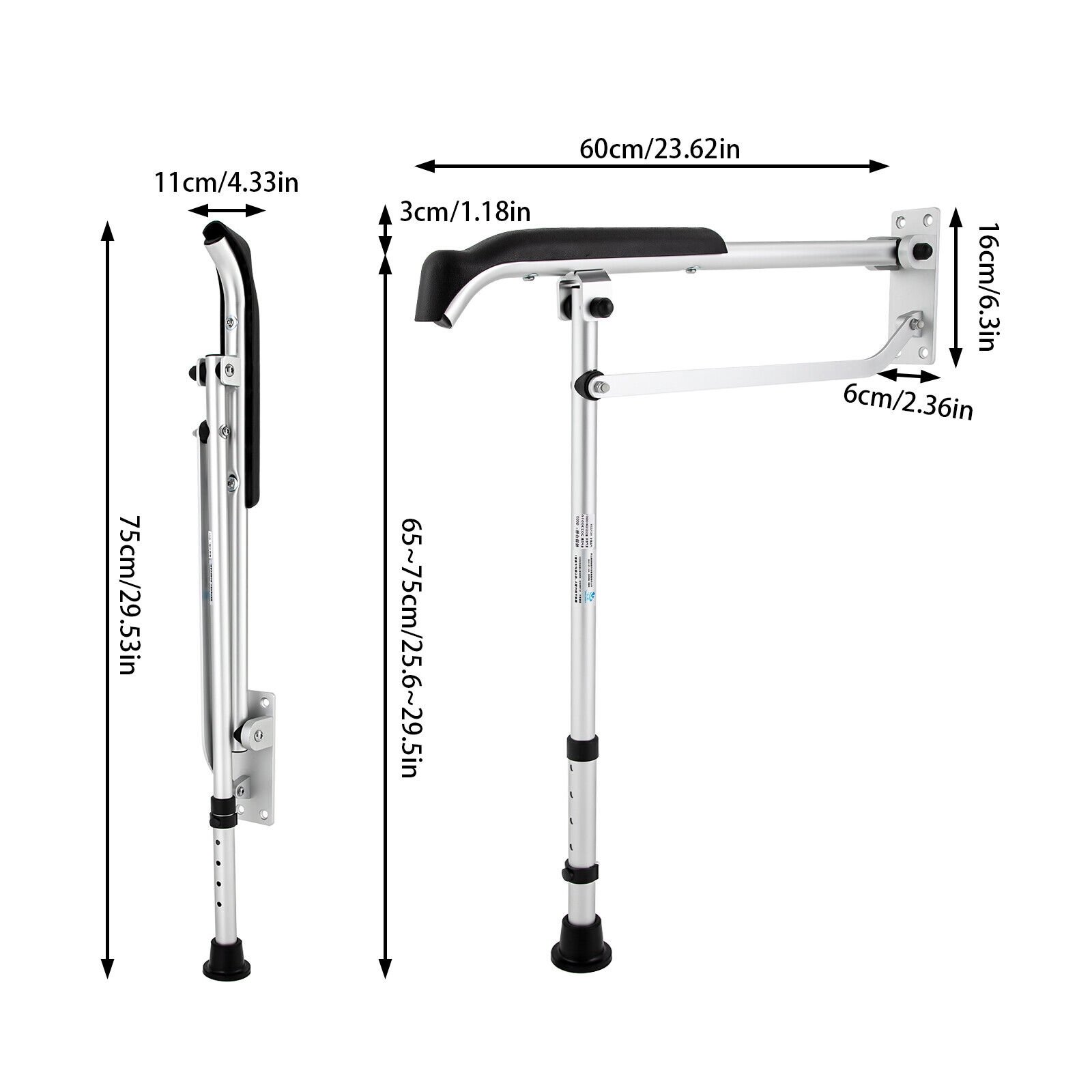 Senior Safety Rail for Bathroom - 286.6lbs