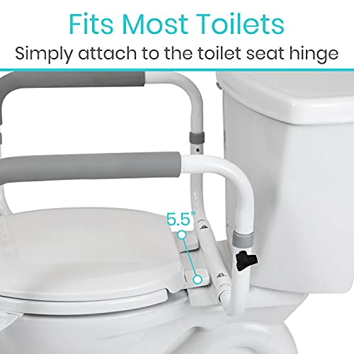 Adjustable Toilet Safety Rail with Padded Armrest