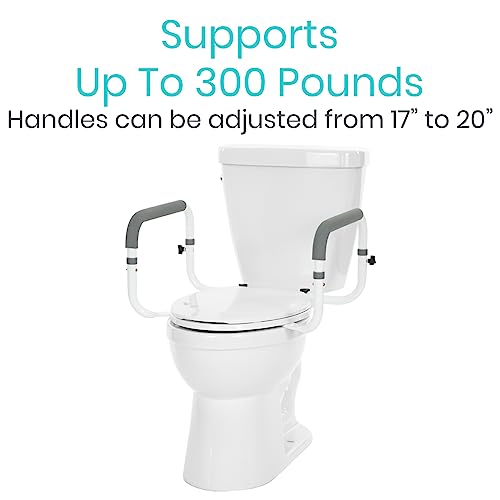 Adjustable Toilet Safety Rail with Padded Armrest