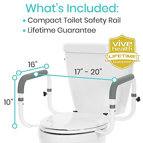 Adjustable Toilet Safety Rail with Padded Armrest