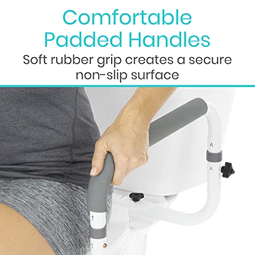 Adjustable Toilet Safety Rail with Padded Armrest